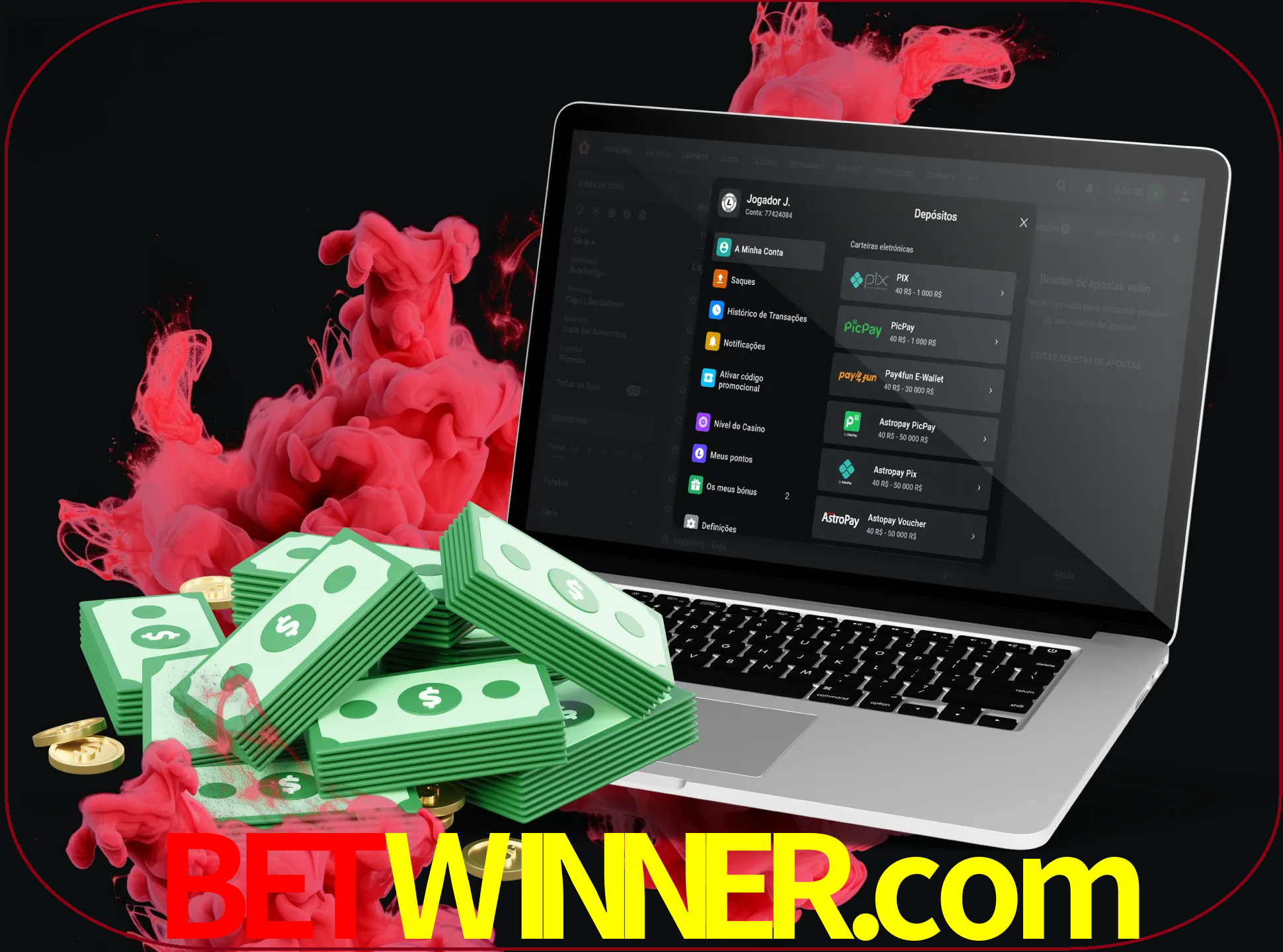 Para efetuar um depósito na sua conta betwinner, basta escolher o método de depósito e especificar o montante.