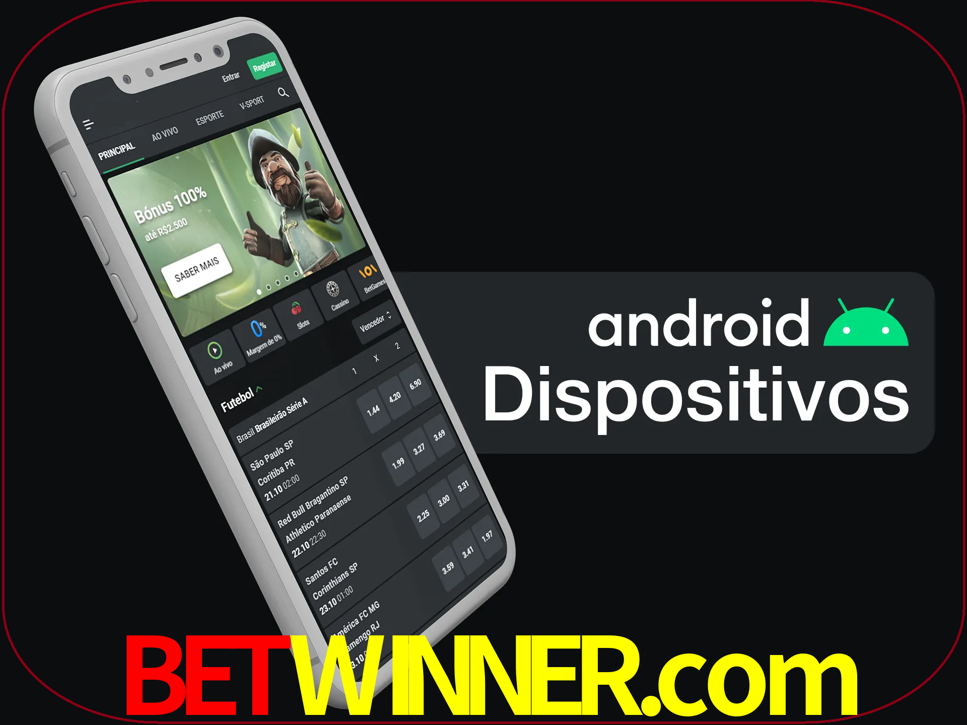 O aplicativo suporta a maioria de todos os dispositivos Android.