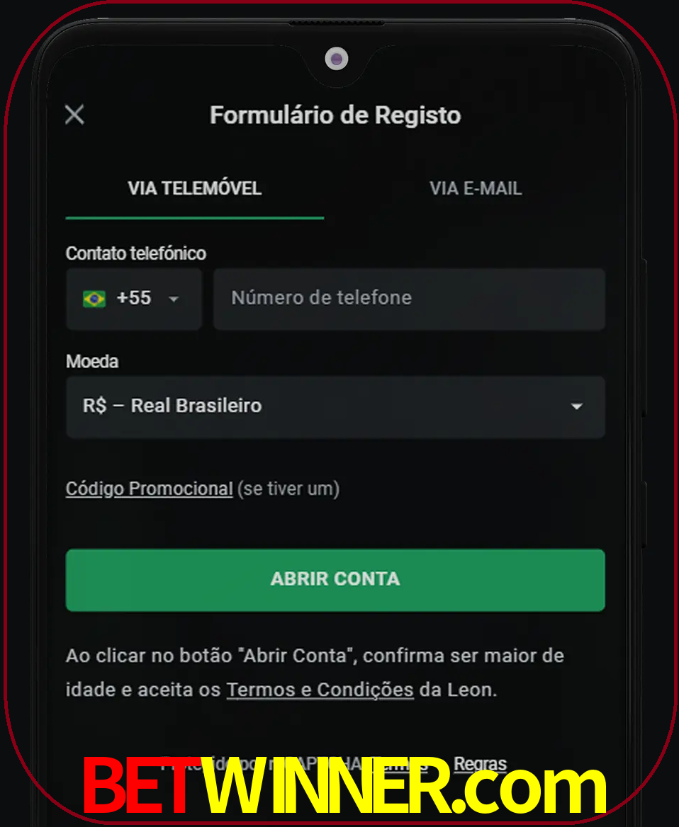 Abra o aplicativo e inicie o processo de registro.