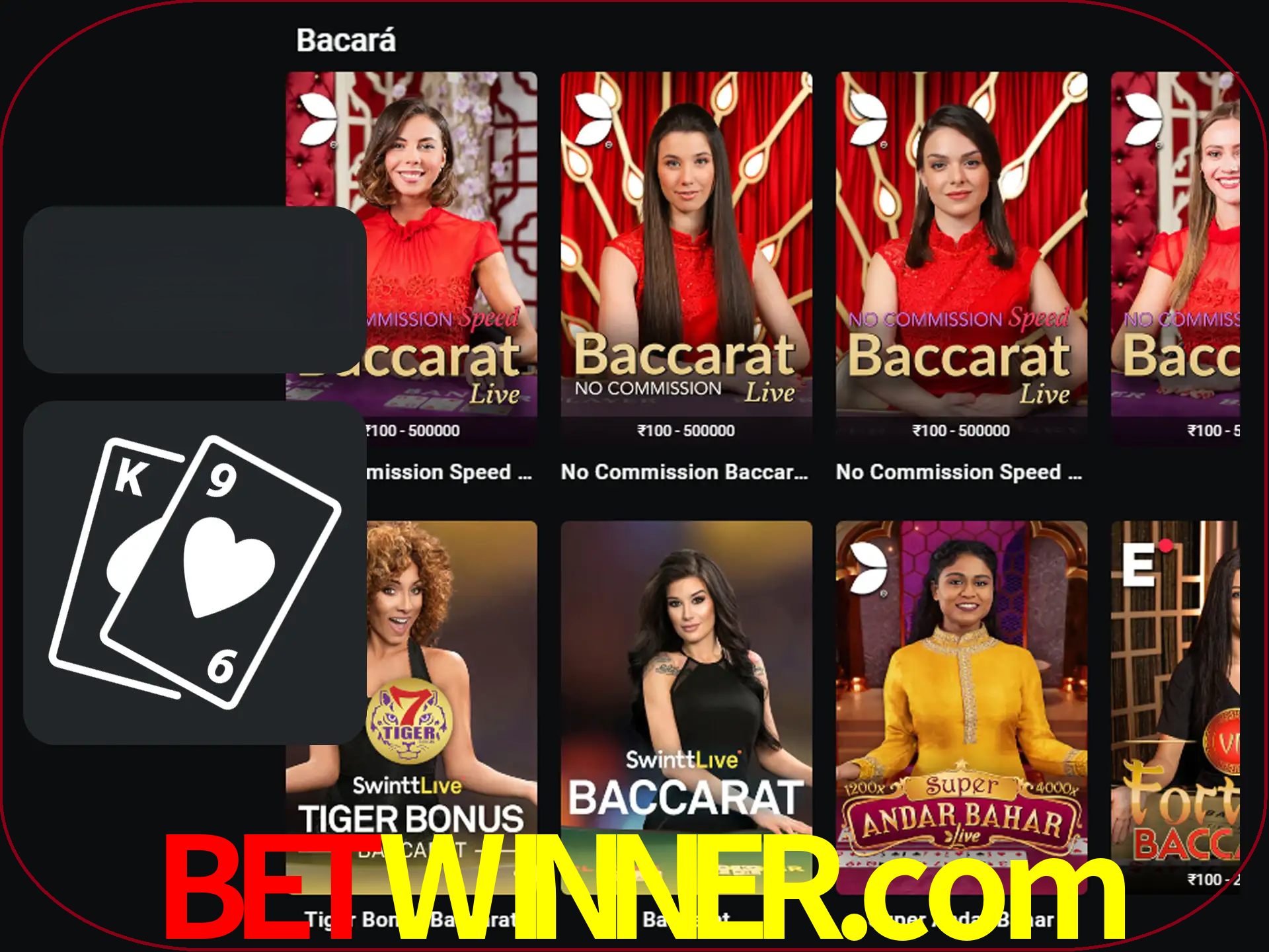 Ganhe muito dinheiro jogando jogos de bacará.
