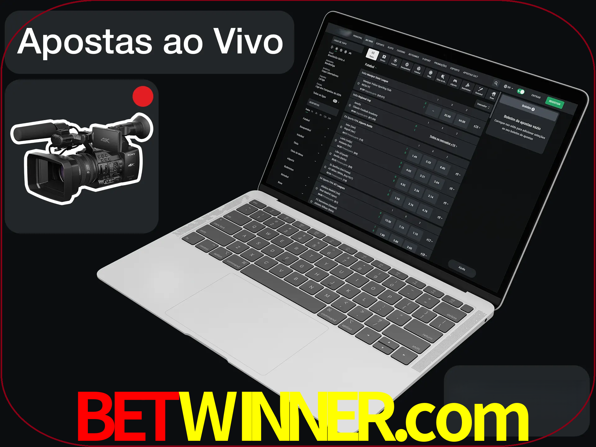Aposte em formato ao vivo em nosso site.